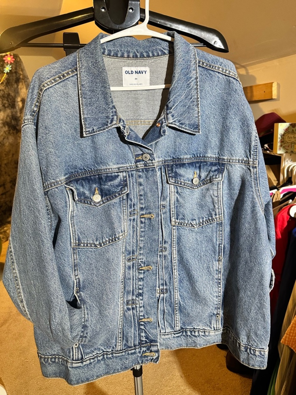 Old Navy Oversized Classic Blue Denim Jacket, Size 3X